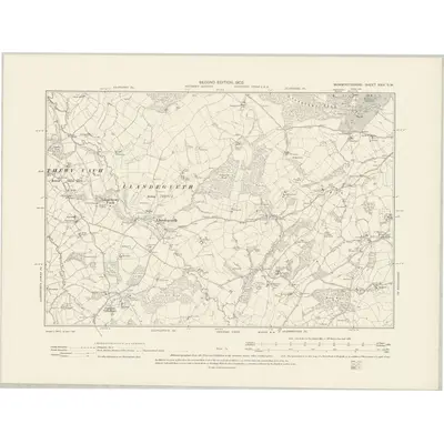 1899 Map of Monmouthshire XXIV.SW, 1902 Print