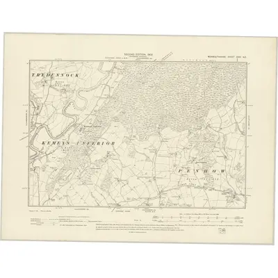 1899 Map of Monmouthshire XXIX.NE, 1902 Print