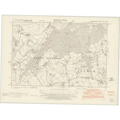 1949 Map of Monmouthshire XXIX.NE, 1953 Print