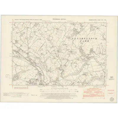 1949 Map of Monmouthshire XXIX.NW, 1954 Print