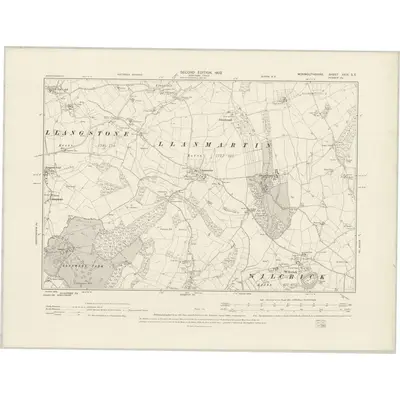 1899 Map of Monmouthshire XXIX.SE, 1902 Print