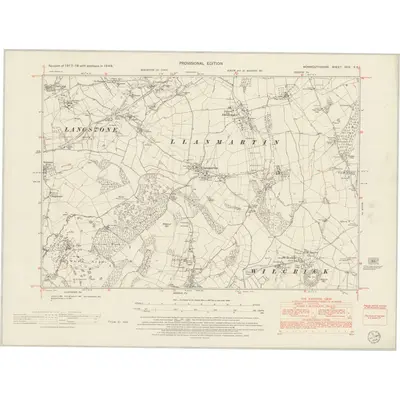 1949 Map of Monmouthshire XXIX.SE, 1954 Print