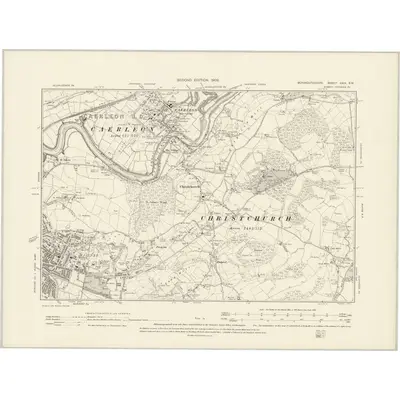 1899 Map of Monmouthshire XXIX.SW, 1902 Print