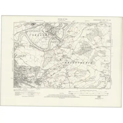 1917 Map of Monmouthshire XXIX.SW, 1922 Print