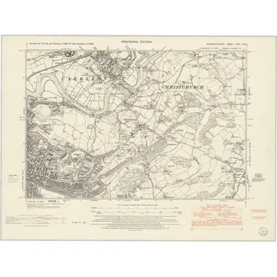 1949 Map of Monmouthshire XXIX.SW, 1954 Print