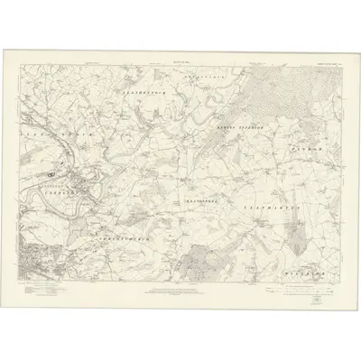 1917 Map of Monmouthshire XXIX, 1922 Print