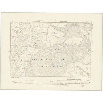 1899 Map of Monmouthshire XXV.NE, 1902 Print