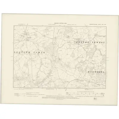 1899 Map of Monmouthshire XXV.NW, 1902 Print