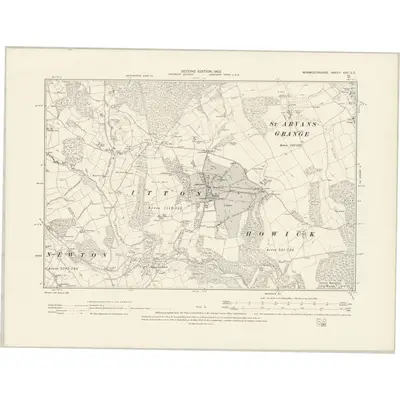 1900 Map of Monmouthshire XXV.SE, 1902 Print
