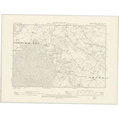 1900 Map of Monmouthshire XXV.SW, 1902 Print
