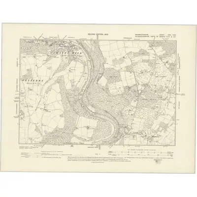 1900 Map of Monmouthshire XXVI.NW, 1903 Print