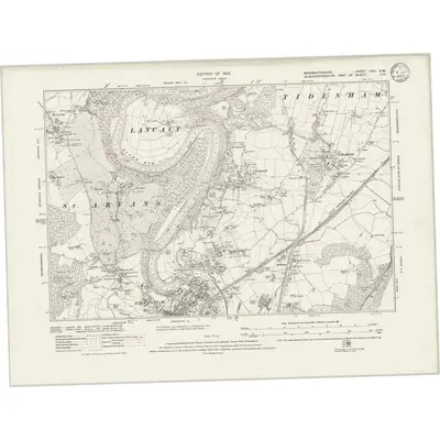 1918 Map of Monmouthshire XXVI.SW, 1933 Print