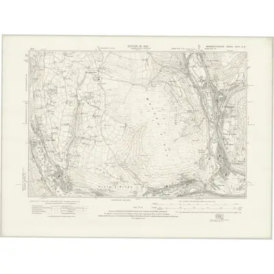 1916 Map of Monmouthshire XXVII.NE, 1922 Print