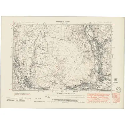 1938 Map of Monmouthshire XXVII.NE, 1949 Print