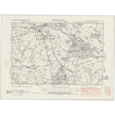 1938 Map of Monmouthshire XXVIII.NE, 1947 Print