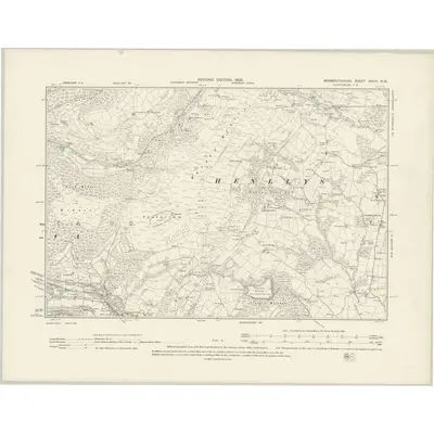 1899 Map of Monmouthshire XXVIII.NW, 1902 Print