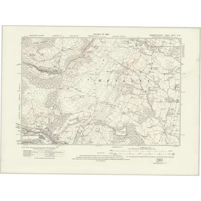1917 Map of Monmouthshire XXVIII.NW, 1922 Print