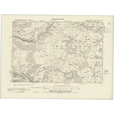 1938 Map of Monmouthshire XXVIII.NW, 1945 Print