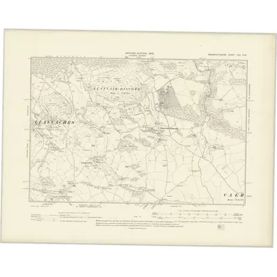 1900 Map of Monmouthshire XXX.NW, 1902 Print