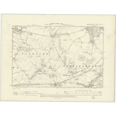 1900 Map of Monmouthshire XXX.SE, 1902 Print