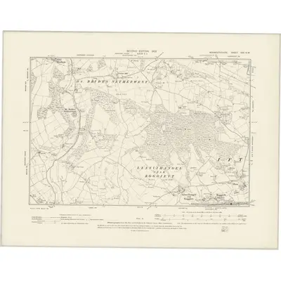 1900 Map of Monmouthshire XXX.SW, 1902 Print