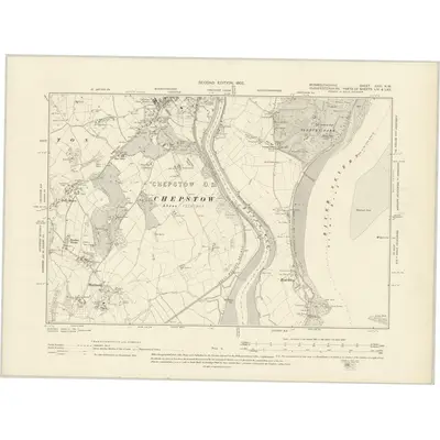 1900 Map of Monmouthshire XXXI.NW, 1902 Print