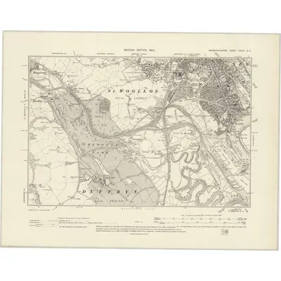 1899 Map of Monmouthshire XXXIII.NE, 1902 Print