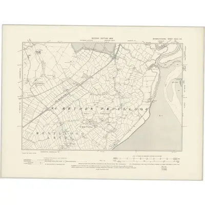 1899 Map of Monmouthshire XXXIII.SE, 1902 Print