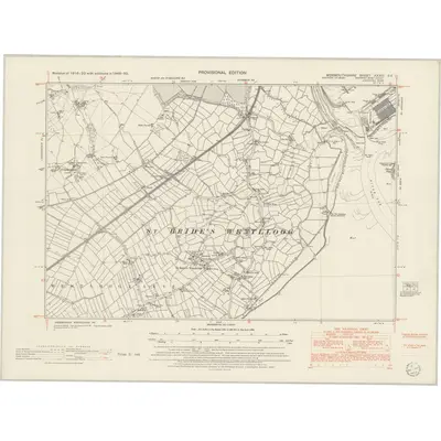 1948 Map of Monmouthshire XXXIII.SE, 1954 Print