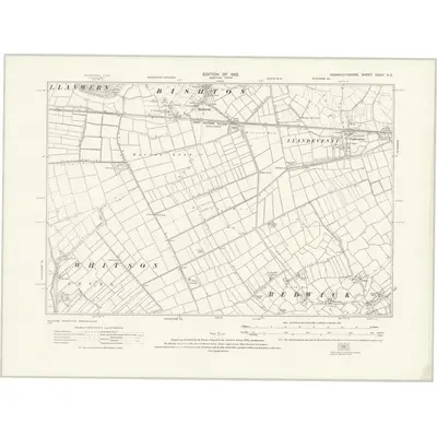 1917 Map of Monmouthshire XXXIV.NE, 1922 Print