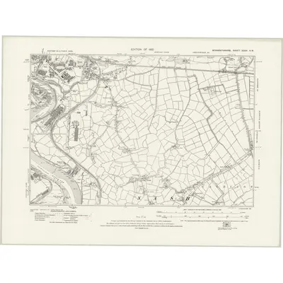 1917 Map of Monmouthshire XXXIV.NW, 1922 Print