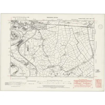1938 Map of Monmouthshire XXXIV.NW, 1947 Print