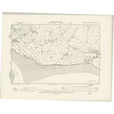 1899 Map of Monmouthshire XXXIV.SW, 1902 Print