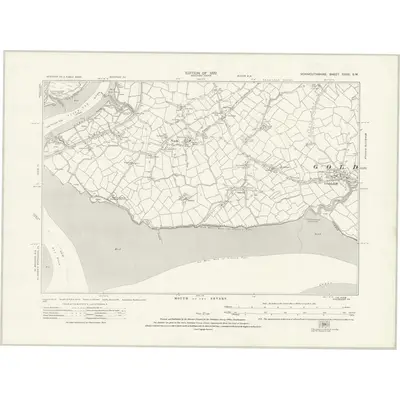 1917 Map of Monmouthshire XXXIV.SW, 1922 Print