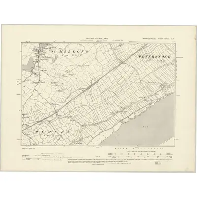 1899 Map of Monmouthshire XXXVIII.NW, 1902 Print