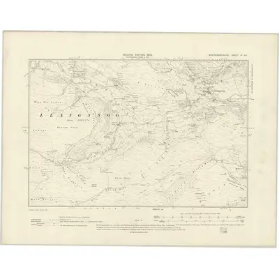 1900 Map of Montgomeryshire IV.SE, 1902 Print