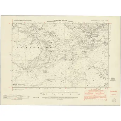 1949 Map of Montgomeryshire IV.SE, 1954 Print