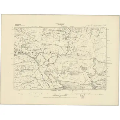 1875 Map of Montgomeryshire IX.NE, 1886 Print