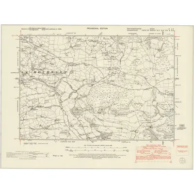 1949 Map of Montgomeryshire IX.NE, 1953 Print