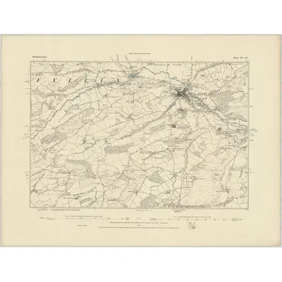 1885 Map of Montgomeryshire IX.SE, 1886 Print