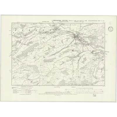 1938 Map of Montgomeryshire IX.SE, 1943 Print