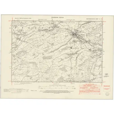 1949 Map of Montgomeryshire IX.SE, 1953 Print