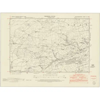 1949 Map of Montgomeryshire IX.SW, 1953 Print