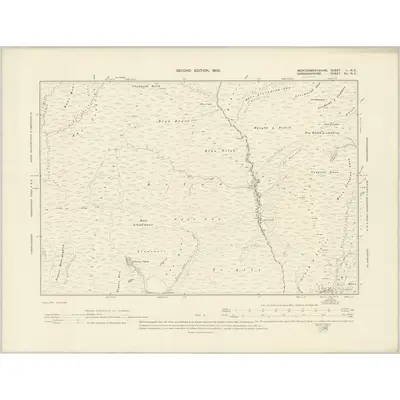 1901 Map of Montgomeryshire L.NE, 1903 Print