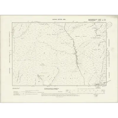 1901 Map of Montgomeryshire L.NE, 1938 Print