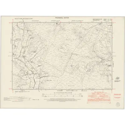 1948 Map of Montgomeryshire LI.NE, 1953 Print
