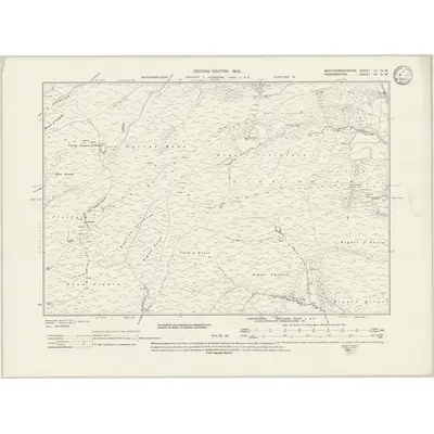 1901 Map of Montgomeryshire LI.NW, 1933 Print