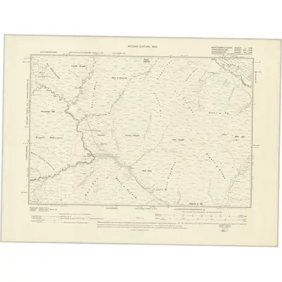 1901 Map of Montgomeryshire LI.SW, 1903 Print