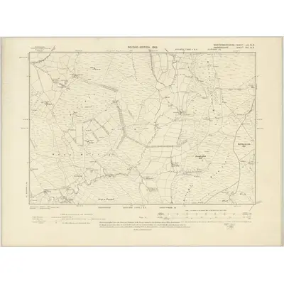 1901 Map of Montgomeryshire LII.NE, 1903 Print