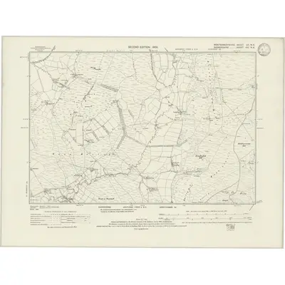 1901 Map of Montgomeryshire LII.NE, 1933 Print